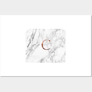 Monogram rose marble C Posters and Art